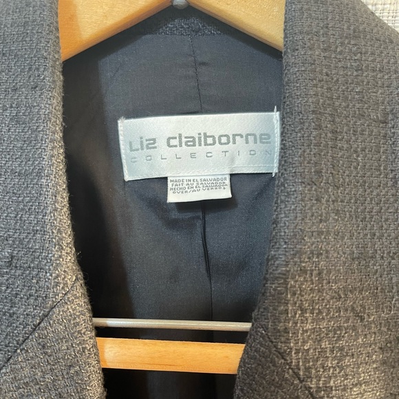 Liz Claiborne black lineny blazer - Picture 4 of 6